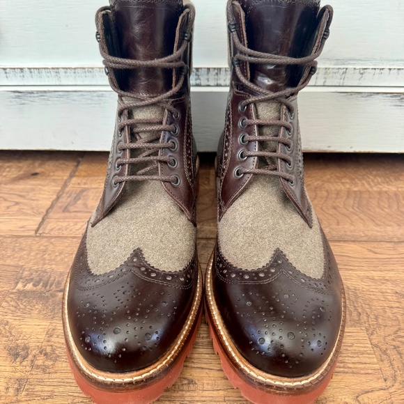 NEW Bruno Magli Paciano Wingtip Boots Wool Leather Made In Italy Men\'s Size 10 main image 5